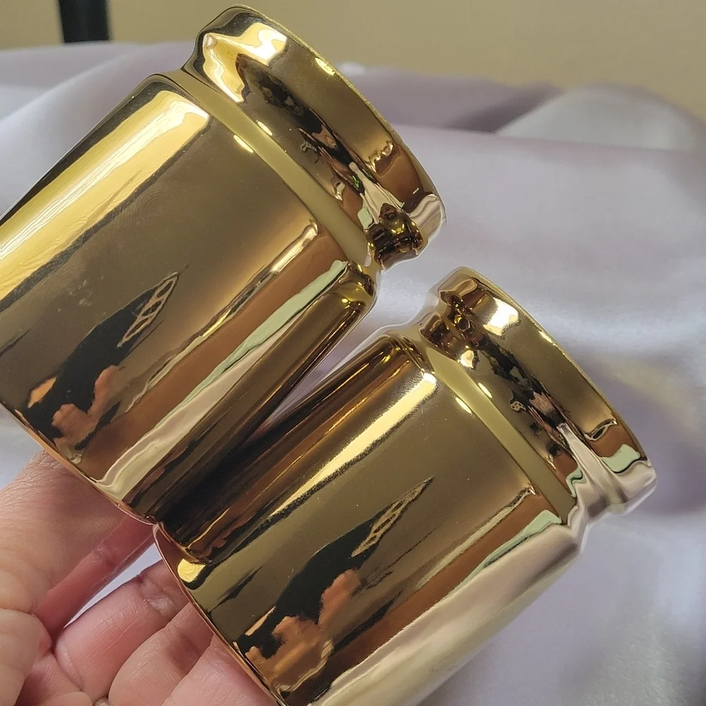 50 Caliber by Barbuzzo Shot Glasses Set of 2 The Wine Savant Gold Tone Color